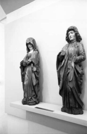 Freiburg: Augustinermuseum, Maria und Johannes, von einer Verkündigungsgruppe, Oberrhein