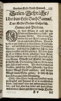 Seelen-Gespräche/ Uber das Erste Buch Samuel.