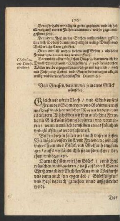 Von Brieffen/ darinn wir jemands Glück wünschen.