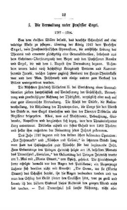 3. Die Verwaltung unter Professor Engel. 1787 - 1794