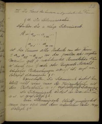III Die Theorie der linearen und quadratischen Formen.