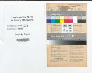 Entnazifizierung Franz Grulich , geb. 21.11.1895 (Polizeibeamter)