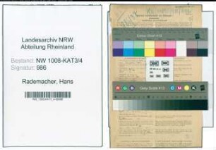 Entnazifizierung Hans Rademacher , geb. 23.02.1901 (Installateur)