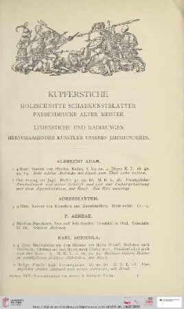 Kupferstiche, Holzschnitte, Schabkunstblätter, Farbendrucke alter Meister (Nr. 1 - 2894)