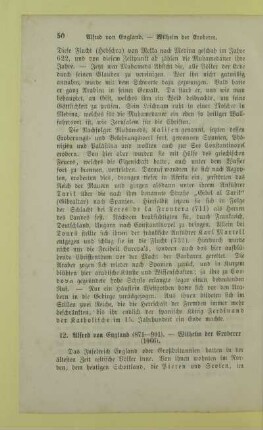 12. Alfred von England (871-901). - Wilhelm der Eroberer (1066)