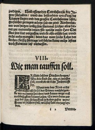 VIII. Wie man tauffen soll.