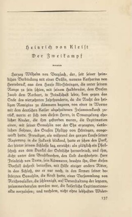 Heinrich von Kleist - Der Zweikampf