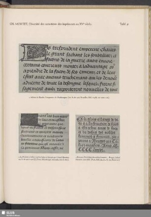 Tafel 31: Ch. Mortet, Diversité des caractères des imprimeurs au XVe siècle