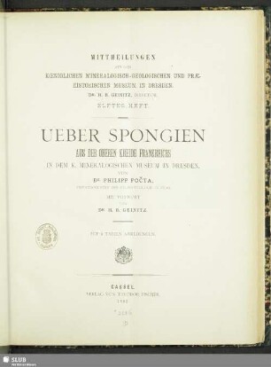 11.1892: Mittheilungen aus dem Königlichen Mineralogisch-Geologischen und Prähistorischen Museum in Dresden