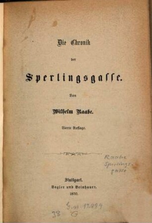 Die Chronik der Sperlingsgasse