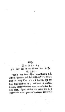 Nachtrag zu der Note in Num. 22 d. J. S. 342 : [109.]