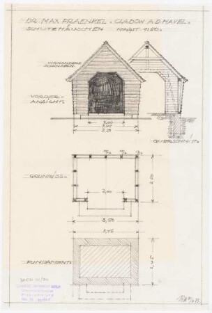 Garten Fraenkel, Berlin-Kladow: Schutzhäuschen, 1:50