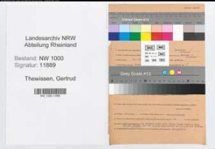 Entnazifizierung Gertrud Thewissen, geb. 29.01.1896 (Postassistentin)