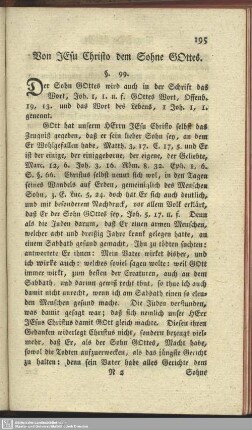 Von Jesu Christo dem Sohne Gottes