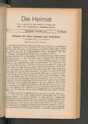 Professor Dr. Otto Lehmann zum Gedächtnis