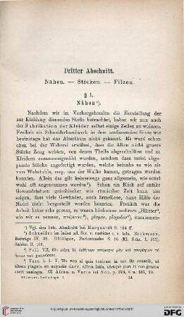 Dritter Abschnitt: Nähen. - Sticken. - Filzen