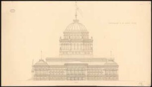 Reichstag, Berlin Erster Wettbewerb: Seitenansicht