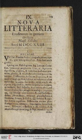 IX. Mense Octobri