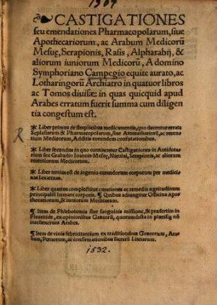 Castigationes seu emendationes Pharmacopolarum ac Arabum medicorum