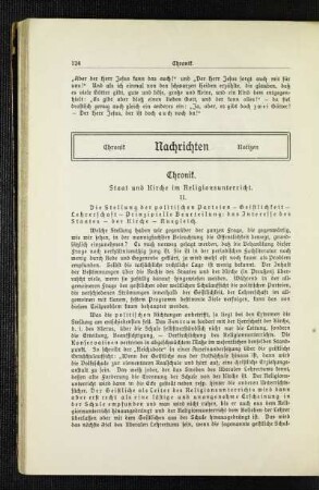 Chronik : Staat und Kirche im Religionsunterricht ; II. ; [Fortsetzung]