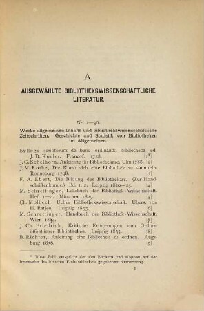 Special-Katalog [Spezial-Katalog] der Bibliotheks-Ausstellung