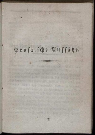 Prosaische Aufsätze.