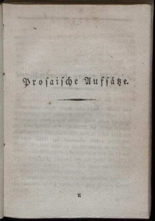 Prosaische Aufsätze.