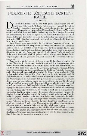 Figurierte kölnische Bortenkasel
