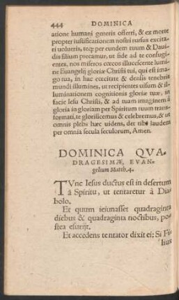 Dominica Quadragesimae ...