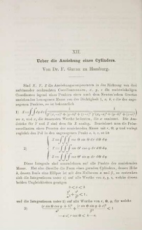 XII. Ueber die Anziehung eines Cylinders.