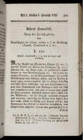 Achtes Hauptstück.