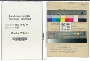 Entnazifizierung Wilhelm Moeller , geb. 12.06.1905 (Baecker)