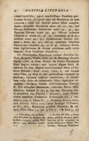 Quinti Horatii Flacci Opera : Ad Optimas Editiones Collata Praemittitur Notitia Literaria Studiis Societatis Bipontinae