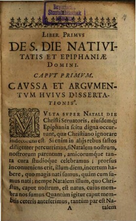 Libri Qvinqve De Festo Nativitatis, Et Epiphaniae Domini