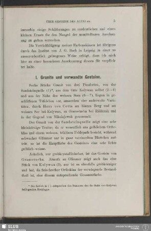 I. Granite und verwandte Gesteine