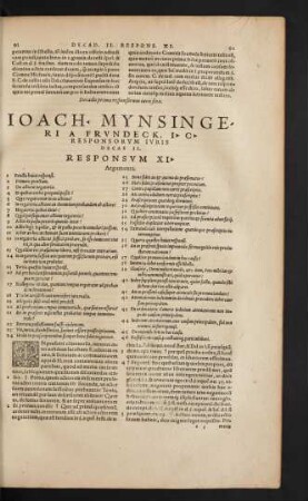 Ioach. Mynsingeri A Frundeck ... Responsorum Iuris Decas II.