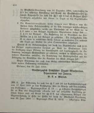 99. Ministerial-Bekanntmachung, betreffend eine Abgabenerhebung zur Verbandskasse der Viehbesitzer des Großherzogthums