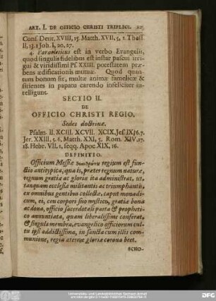 Sectio II. De Officio Christi Regio.