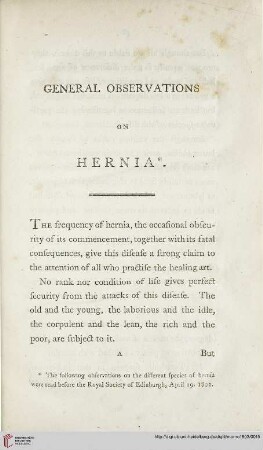 General observations on Hernia