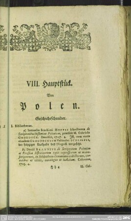 VIII. Hauptstück. Von Polen