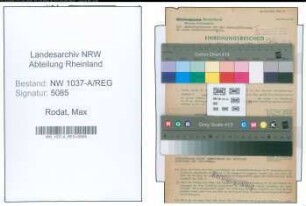 Entnazifizierung Max Rodat , geb. 15.06.1899 (Strassenmeister)