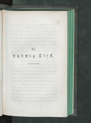 An Ludwig Tieck