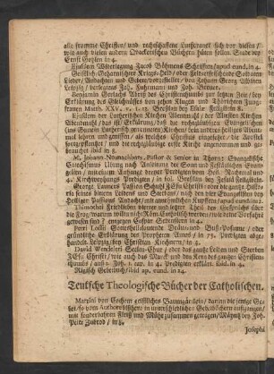 Teutsche Theologische Bücher der Catholischen.