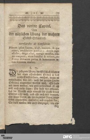 Das vierdte Capitel. Von der nützlichen Ubung der wahren Selbst-Erkäntniß.