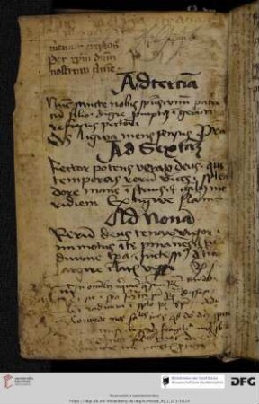 Nachtrag 15. Jh.: Orationes