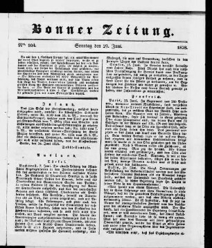 Bonner Zeitung. 1824-1830