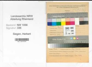 Entnazifizierung Herbert Siegen , geb. 20.05.1895 (Arzt)