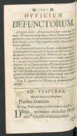 Officium Defunctorum.