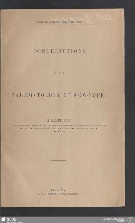 Contributions to the palaeontology of New-York