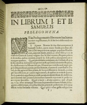 (Commentarius In Librum Samuelis Primum & Secundum Synopticus.]